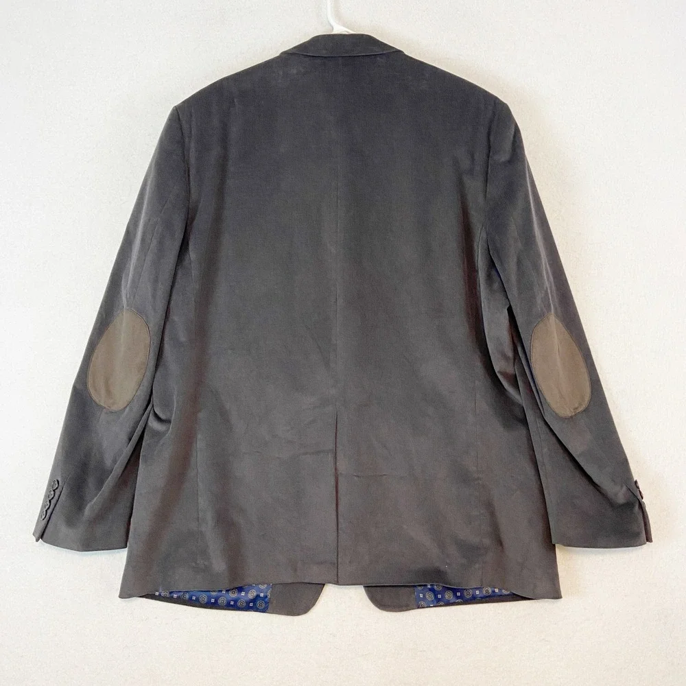 Ralph Lauren Men's 48L Gray Corduroy Blazer Sport Coat Elbow Patches Academia‎